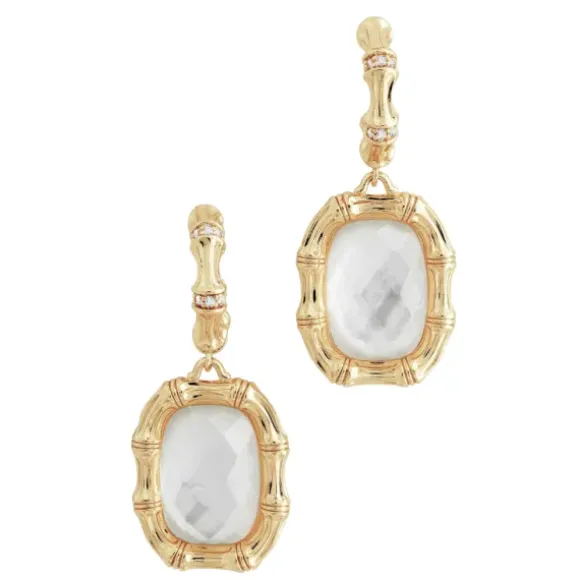 Marie Dumas Anabel Aram Bamboo Stone Drop Pearl Earrings
