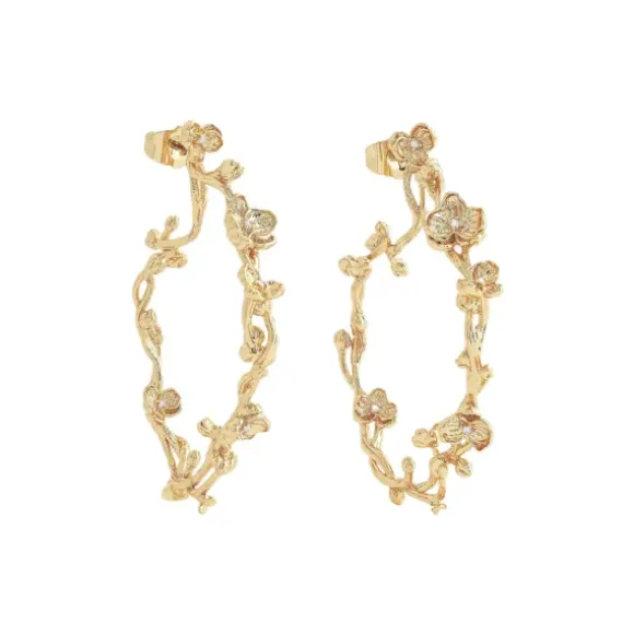 Marie Dumas Anabel Aram Orchid Hoop Earrings