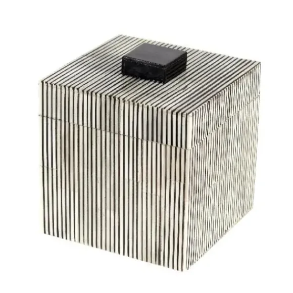 Marie Dumas Black & White Stripped Box - Small