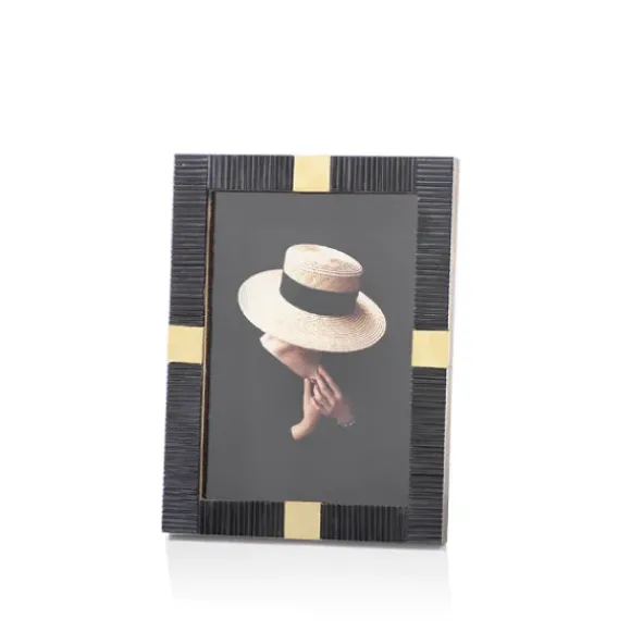 Marie Dumas Black Maha with Brass 8 x 10 Picture Frame