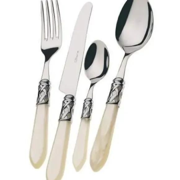 Marie Dumas Bugatti Aladdin Ivory Chromed Ring 24pc. Flatware Set