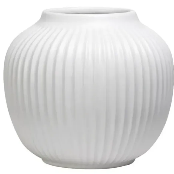 Marie Dumas Ceramic Ribbed White Gourd - Medium