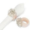 Marie Dumas Clear Beaded Flower Napkin Ring