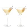 Marie Dumas Crystal Martini Glasses on Stem - Set of 2