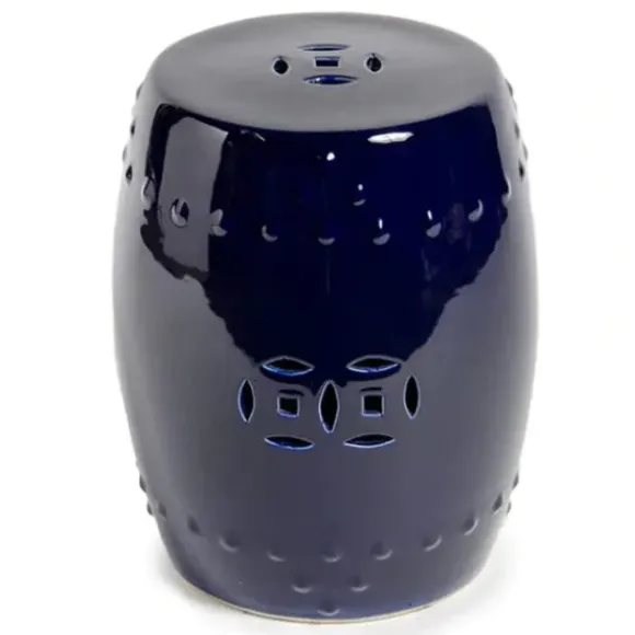 Marie Dumas Deep Blue Ceramic Stool