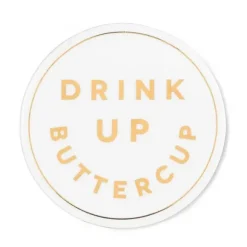 Marie Dumas Drink Up Buttercup Coaster
