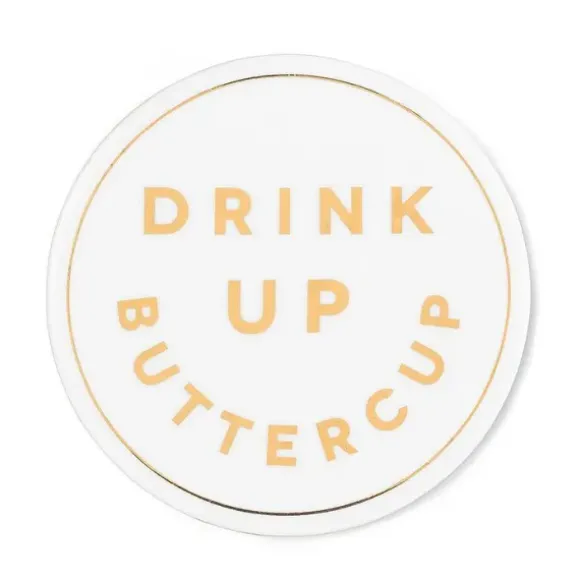 Marie Dumas Drink Up Buttercup Coaster