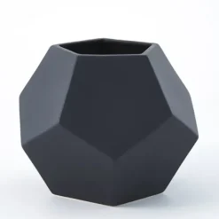 Marie Dumas Faceted Large Matte Black Vase