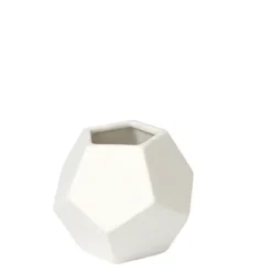 Marie Dumas Faceted Small Matte White Vase