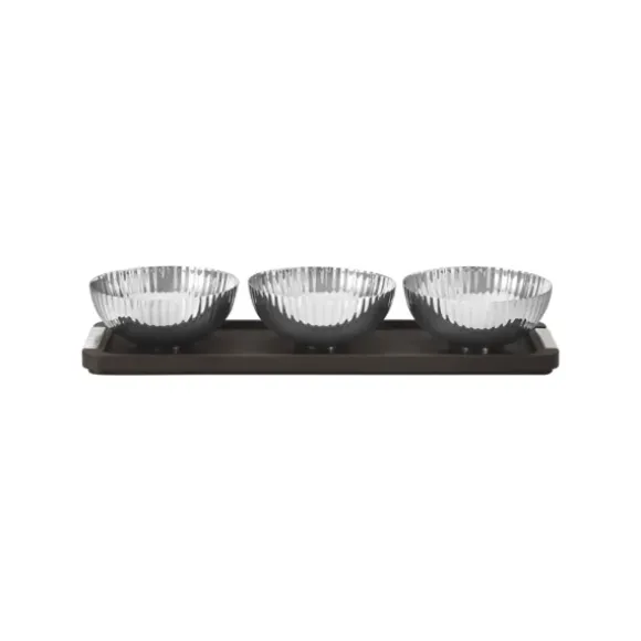 Marie Dumas Georg Jensen Bernadotte Triple Bowls with Tray