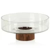 Marie Dumas Glass Bowl with Walnut Wood Base