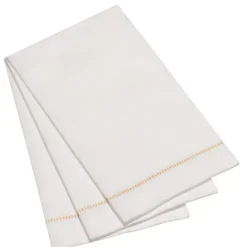 Marie Dumas Gold 25 Piece Hemstitch Guest Napkins