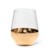 Marie Dumas Gold Band Stemless Wine Glass