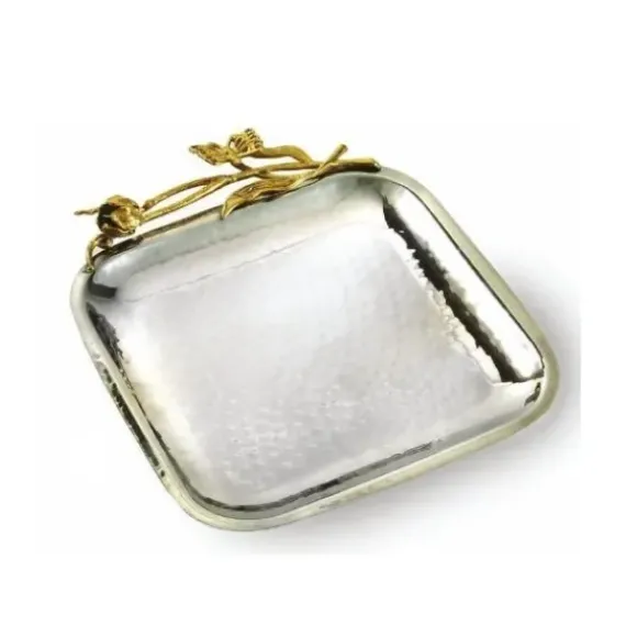 Marie Dumas Gold Butterfly Square Tray