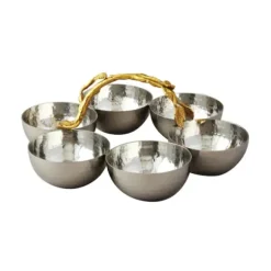 Marie Dumas Gold Vine Set of 6 Bowls Server