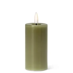 Marie Dumas Green Flameless LED 2x4 Pillar Candle