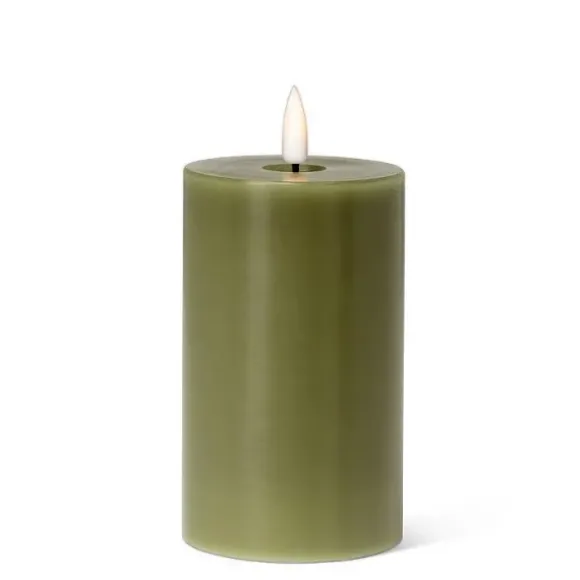 Marie Dumas Green Flameless LED 3x5 Pillar Candle