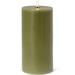 Marie Dumas Green Flameless LED 4x8 Pillar Candle