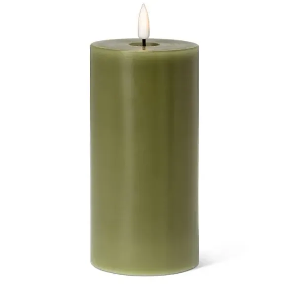 Marie Dumas Green Flameless LED 3x6 Pillar Candle