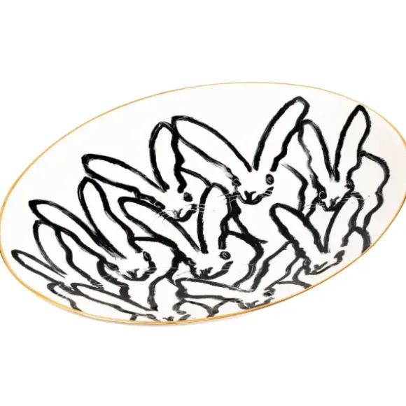 Marie Dumas Hunt Slonem Rabbit Run Serving Platter