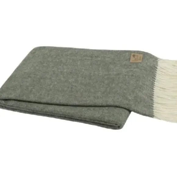Marie Dumas Italian Herringbone Throw - Hunter
