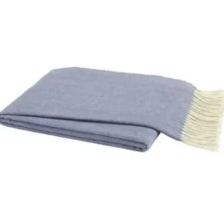 Marie Dumas Italian Herringbone Throw - Chambray