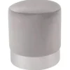 Marie Dumas Karina Grey Velvet Round Ottoman
