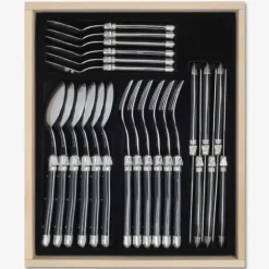 Marie Dumas Laguiole by Andre Verdier Black 24 Piece Flatware Set