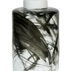 Marie Dumas Large Black Brushwork Jar