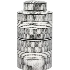 Marie Dumas Large Ceramic Black & White Pattern Canister