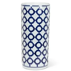Marie Dumas Lattice Patterned Blue Umbrella Stand
