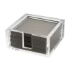 Marie Dumas Lucite Coasters Set of 4 - Silver