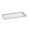 Marie Dumas Medium Porcelain Rectangular Tray - White and Silver