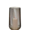 Marie Dumas Medium Ribbed Black and Gold Hurricane