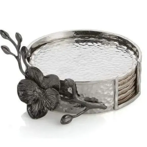 Marie Dumas Michael Aram Black Orchid Coasters Set/6