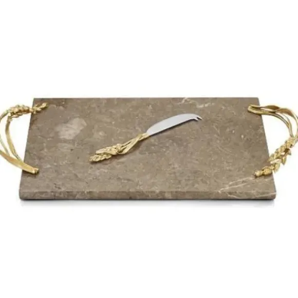 Marie Dumas Michael Aram Wheat Cheese Board w/ Knife