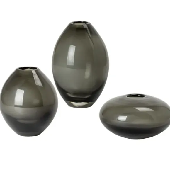 Marie Dumas Mini Lustre Vases Set of 3 - Smoke