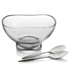 Marie Dumas Nambe Braided Glass Salad Bowl with Servers