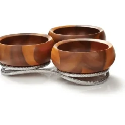 Marie Dumas Nambe Condiment Server - Braided Silver Base