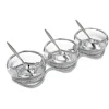 Marie Dumas Nambe Glass Braid Triple Condiment Set with Spoons