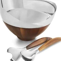 Marie Dumas Nambe Pulse Salad Bowl with Servers