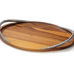 Marie Dumas Nambe Serving Tray - Braided Handles