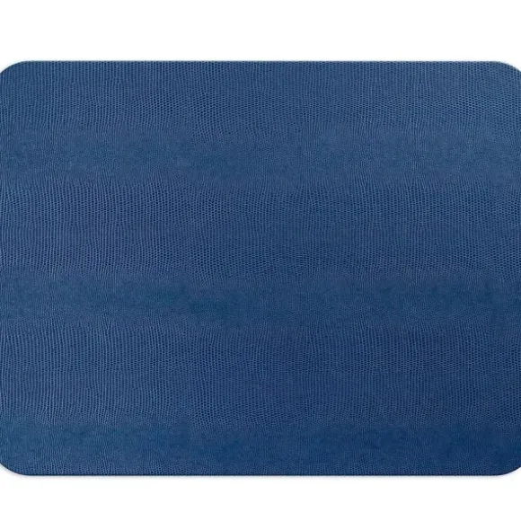 Marie Dumas Navy Rectangular Lizard Felt Back Placemat