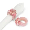 Marie Dumas Pink Beaded Flower Napkin Ring