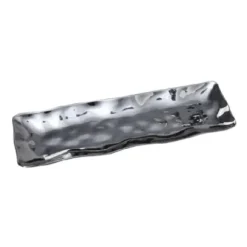 Marie Dumas Porcelain Silver Rectangular Serving Platter