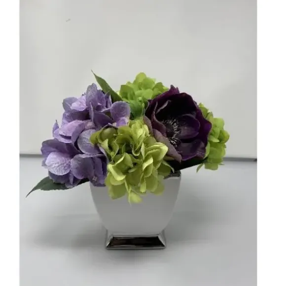 Marie Dumas Purple Anemone Arrangement - White Vase