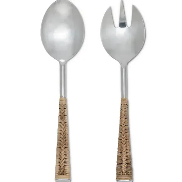 Marie Dumas Rattan Salad Servers