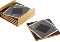 Marie Dumas Resin Geometric Coasters - Set of Four