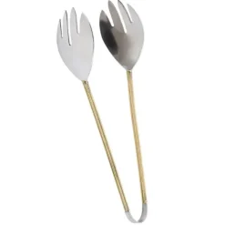 Marie Dumas Ribbed Handle Salad Tongs