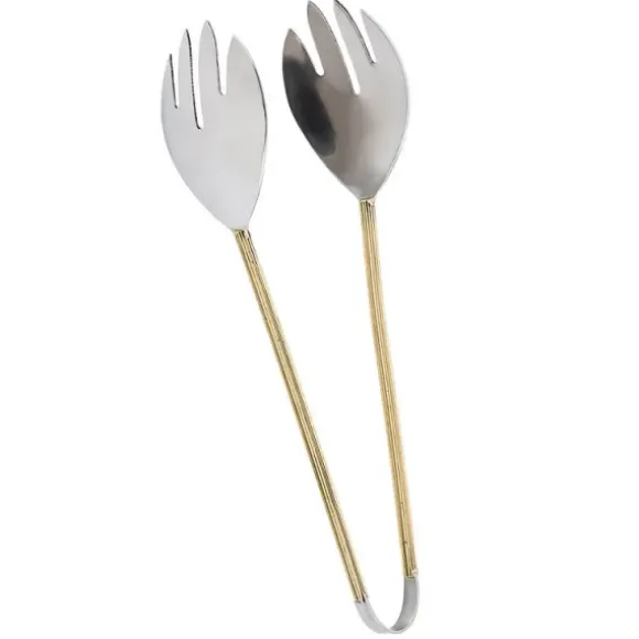Marie Dumas Ribbed Handle Salad Tongs